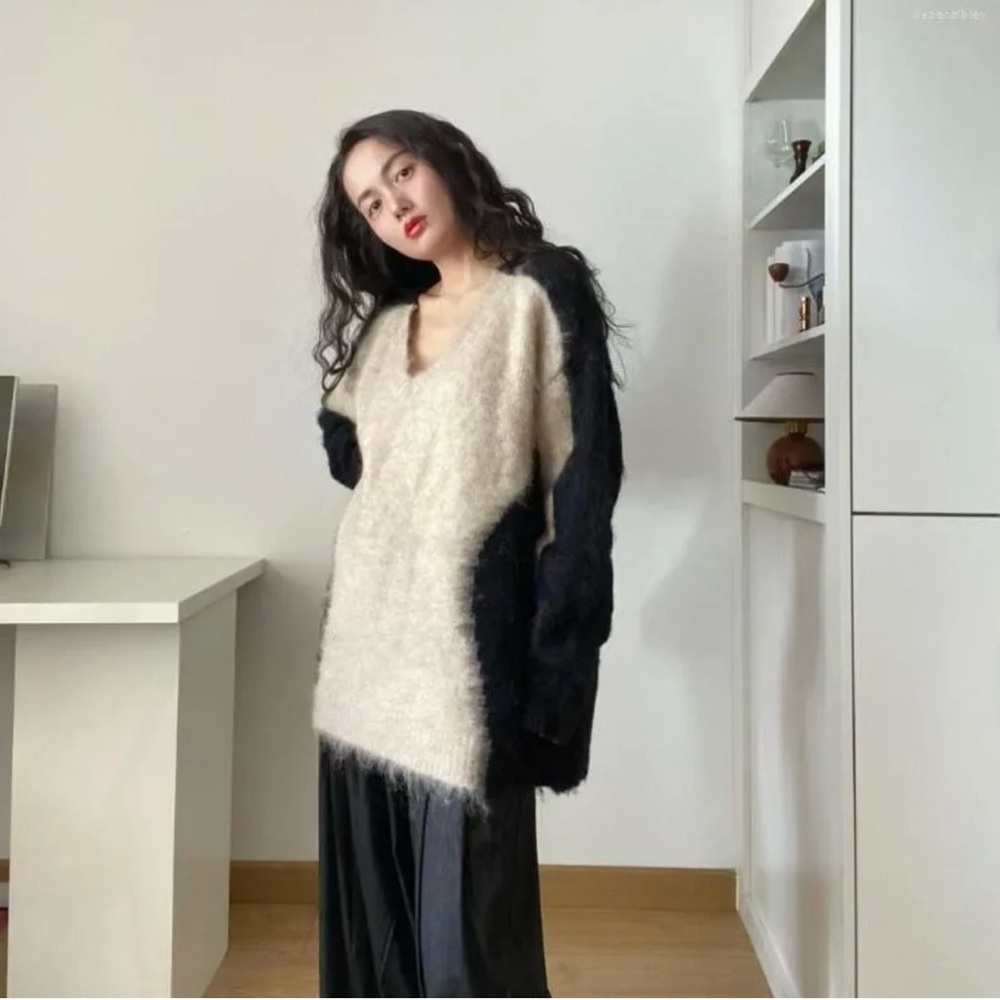 Lilylikes Oversized Colorblock Fuzzy Sweater - image 1